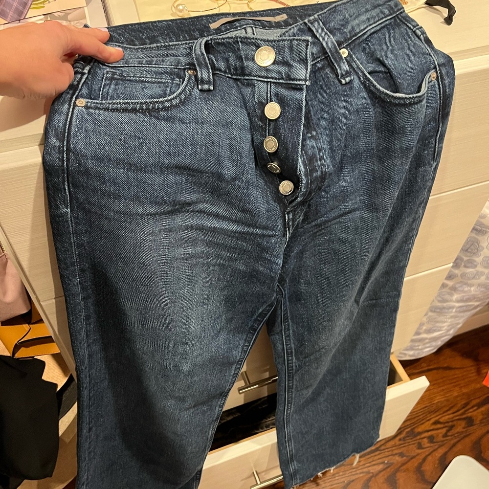 HUDSON Women's Rosie High Rise Wide Leg Crop Jean, Lakeside, 26